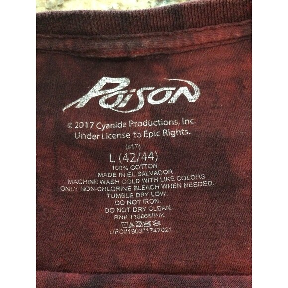 Poison T-Shirt Men’s Size L Red Retro Dragging the Cat Across America 1987 Tour - Picture 5 of 8